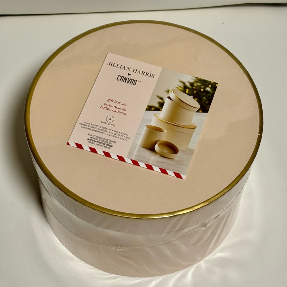Jillian Harris Canvas Gift Box Set - Elegant Cream and Gold BRAND NEW